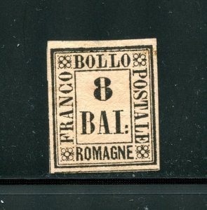 Italy-Romagna #8 (I351) Numeral 8 b black on rose, M, HH, F-VF, CV$210.00