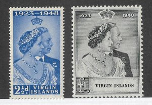 Virgin Islands Sc #90-1  Silver Wedding set of 2 NH VF