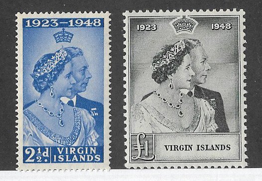 Virgin Islands Sc #90-1  Silver Wedding set of 2 NH VF