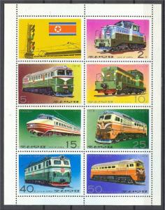 NORTH KOREA, LOCOMOTIVES MINISHEET MNH **! 