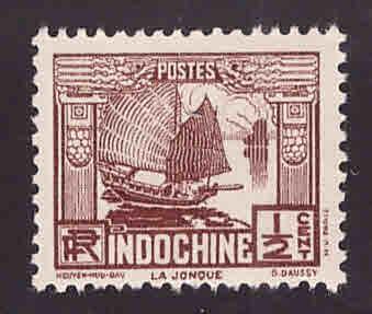 French Indo-China Scott 146 MH* Junk boat stamp