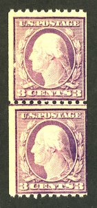 U.S. #489 MINT LINE PAIR OG NH