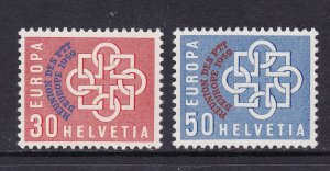 Switzerland Scott 376-7, 1955 European Conference PTT O/P, VF MNH. Scott $75