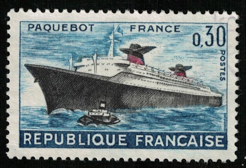 Maiden Voyage of Liner France, MNH **, 1962, PAQUEBOT, MC #1378  (T-6784)