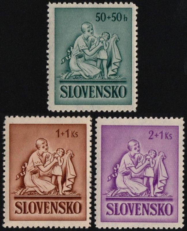 ✔️ SLOVAKIA 1941 - WWII CHILD WELLFARE - SC. B5/B7 MNH OG [SK091]