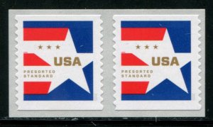 5433 US (10c) Presorted Stars & Stripes SA coil, MNH pair