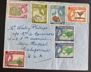 1959 Pitcairn Islands Airmail Cover To San Rafael CA Usa