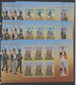 TRISTAN DA CUNHA SG901/6 2008 MILITARY UNIFORMS IN SHEETLETS  MNH