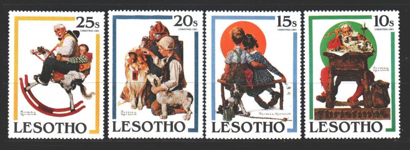 Lesotho. 1981. 349-52 from the series. Christmas dog illustrations. MNH.