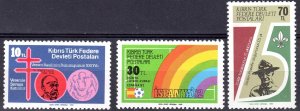 Northern Cyprus 1982 MNH Stamps Sc 122-124 Scouting Sport Koch Health Medicine