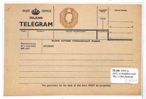 GB TELEGRAPHS 1947 GVI Inland Telegram Postal Stationery {samwells-covers}EE17