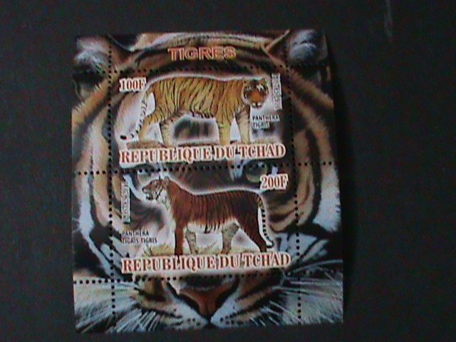 ​CHAD-2011-PROMOTE-LOVELY PANTHERA TIGERS S/S MNH VF-EST.$10-HARD TO FIND,
