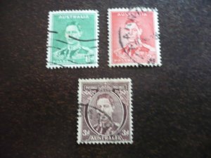 Stamps - Australia - Scott# 181b,182b,183a - Used Part Set of 3 Stamps