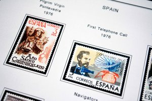 COLOR PRINTED SPAIN 1976-1993 STAMP ALBUM PAGES (101 illustrated pages)