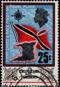 Trinidad  & Tobago Scott 153 Used 1969 Flag stamp