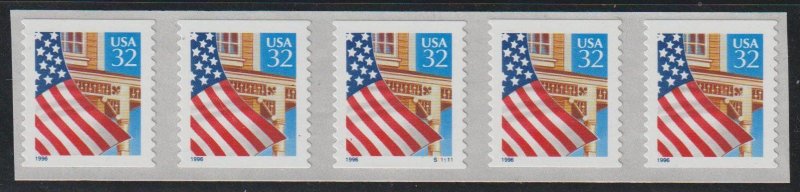 US SC 2915B Plate S11111 MNH. Strip of 5