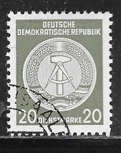 Germany DDR O22: 20pf Arms of the Republic, CTO, VF