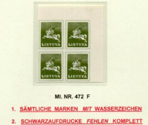 Lithuania Mi.472F/ MNH bl.of 4/error