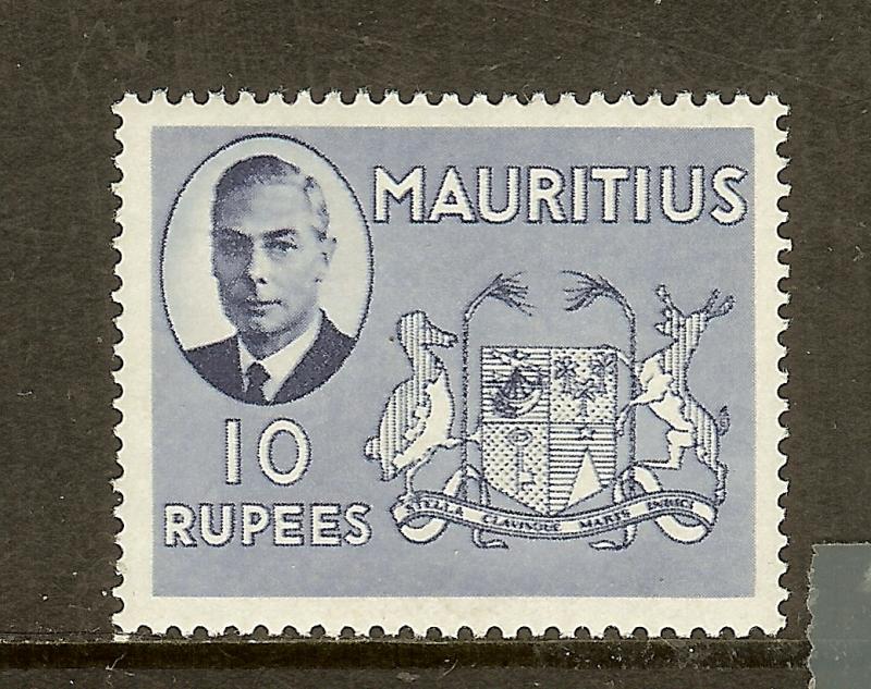 Mauritius, Scott #249, 10r King George VI, MLH