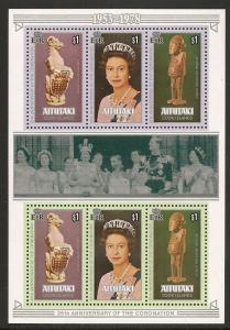 Aitutaki 166d 1978 25th Coronation s.s. NH