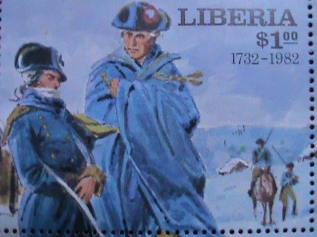 ​LIBERIA 1976 WASHINGTON  AND HIS SOLDIERS AT WAR-1776 MNH S/S VERY FINE