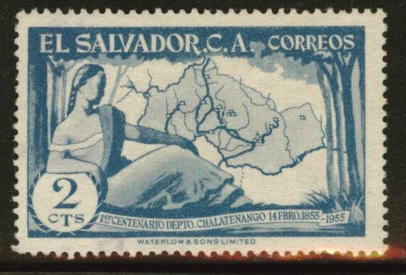 El Salvador Scott 682 used 1956 map stamp