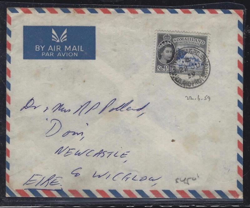 SOMALILAND COVER (P0412B)    1959    QEII  1/30 A/M TO IRELAND