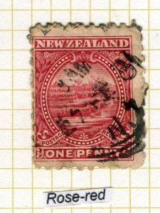 NEW ZEALAND; 1900 early pictorial issue used Shade P11, 1d. value