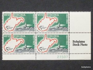 BOBPLATES #1232 West Virginia Plate Block FVF MintNH ~ See Details for #'...