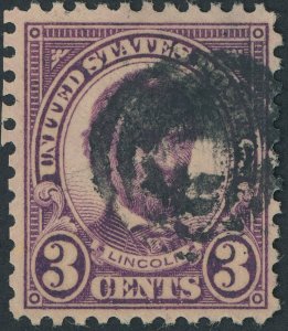 US 635 3 cent Lincoln; General Issue; Used; NG -- See details and scans