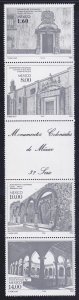 Mexico 1306a (1303-06) MNH 1982 Colonial Monuments Strip of 4 w/Label VF