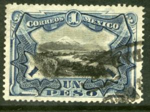 MEXICO 302 $1Peso POPOCATEPETL VOLCANO. USED. (195)