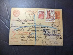 1940 Registered Russia USSR Soviet Union Cover to Frankfurt Germany