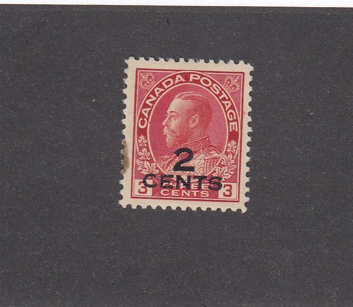 CANADA # 140 VF-MH KGV PROVISIONAL(Stain in Margin) CAT VALUE $40+