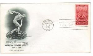 US #979 (Me-17) 3c American Turners FDC Artmaster cachet Cat Val $4.25