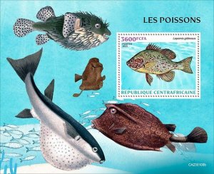 2023/01 - CENTRAL AFRICAN - FISHES             1V  complet set    MNH **