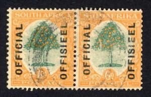 South Africa Official 1928-30 SG.O6 6d green and orange used cat 55 pounds