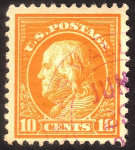 1917, US 10c, Franklin, MH, Purple CTO, Sc 510