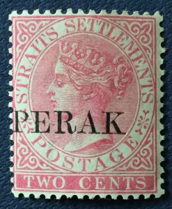 MALAYA 1884 Perak opt Straits Settlements QV 2c MH SG#17 M4888