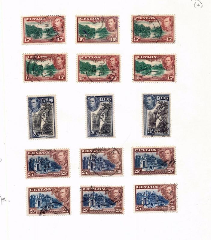 CEYLON 1937/50 M&U To R5 Appx 100 Items  (ELF83