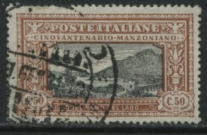 Italy 1923 Manzoni 50 centemisi used