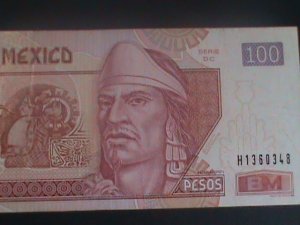 ​MEXICO-2003-BANK OF MEXICO-$100 PESOS LIGHTLY CIRCULATED -VF-LAST ONE-
