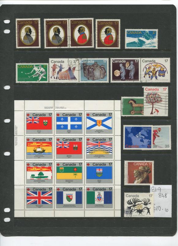 Canada Collection from 1870 to 1976 M/U Cat. Value $675