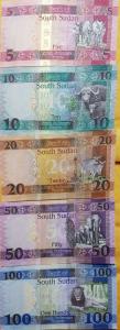 O) 2015 SOUTH SUDAN, BANKNOTE, PAPER MONEY LSD -UNC, POUND  STERLING, PRESIDENT