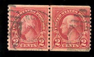 US Scott 599 Line Pair Used NH VF 