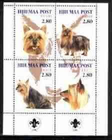 HIIUMAA - 1999 -  Dogs #4 - Perf 4v Sheet - Mint Never Hinged - Private Issue