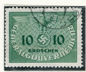 GERMANY; POLISH OCCUPATION 1940 early Official fine used 10g. value