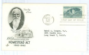 US 1198 1962 Homestead Act, typed address