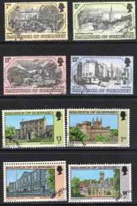 Thematic stamps GUERNSEY 1976 BUIDINGS, 1978 PRINTS 145/8 & 161/4 used