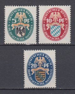 1925 Deutsches Reich Full Set Nothilfe Michel  375/377  MNH